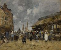 Boudin Eugene Trouville Fischmarkt 1884