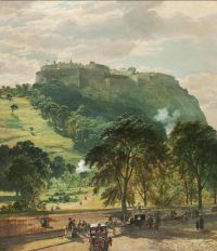 Bough Samuel Edinburgh Castle From Princes Street Ca 1862 canvas print