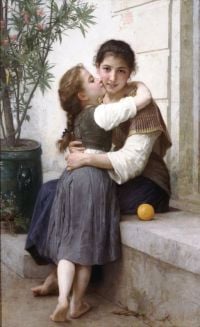 Bouguereau William Adolphe A Little Coaxing 1890 canvas print