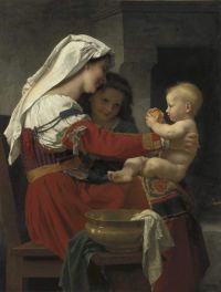 Bouguereau William Adolphe Admiration Maternelle   Le Bain 1869
