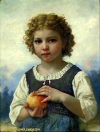 Bouguereau William Adolphe An Apple Today After 1896 canvas print