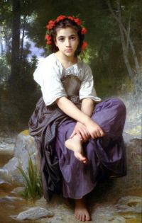 Bouguereau William Adolphe At The Edge Of The Brook canvas print