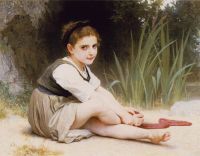 Bouguereau William Adolphe By The Edge Of A Stream 1875 canvas print