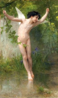 Bouguereau William Adolphe Cupid Flying Over Water