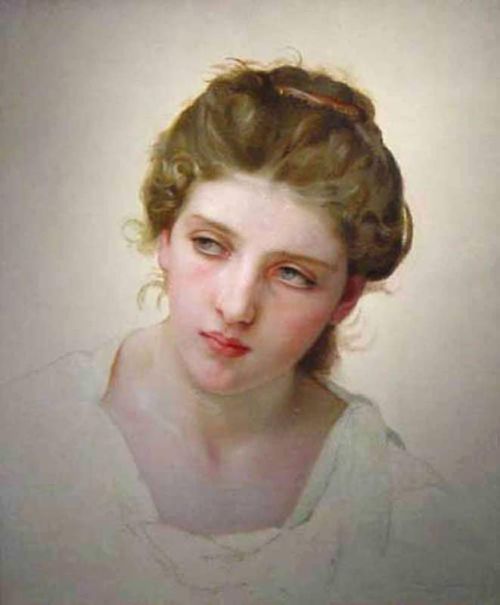 Bouguereau William Adolphe Etude De Tete De Femme Blonde De Face 1898 canvas print