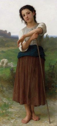 Bouguereau William Adolphe Young Shepherdess Standing 1887