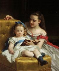 Bouguereau William Adolphe Portrait Of Eva And Frances Johnston 1869