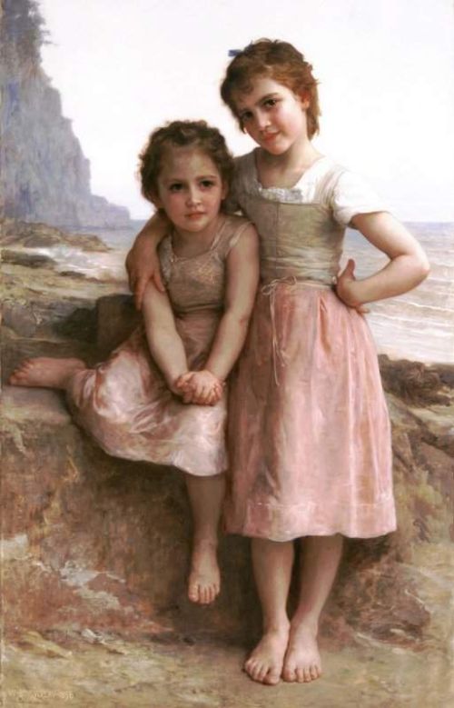 Bouguereau William Adolphe Sisters On The Shore 1896 canvas print