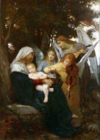 Bouguereau William Adolphe دراسة للعذراء مع الملائكة