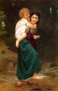 Bouguereau William Adolphe The Crossing Of The Ford canvas print