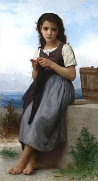 Bouguereau William Adolphe The Knitter 1884 canvas print