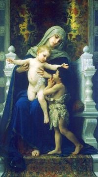 Bouguereau William Adolphe The Virgin Baby Jesus And Saint John The Baptist 1881