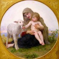 Bouguereau William Adolphe Virgin And Lamb canvas print