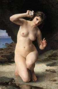 Bouguereau William Adolphe Woman With Seashell canvas print