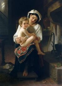 Bouguereau William Adolphe Junge Mutter, die ihr Kind anstarrt, 1871