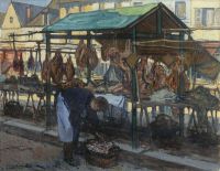 Boutet De Monvel Bernard Meat Market canvas print