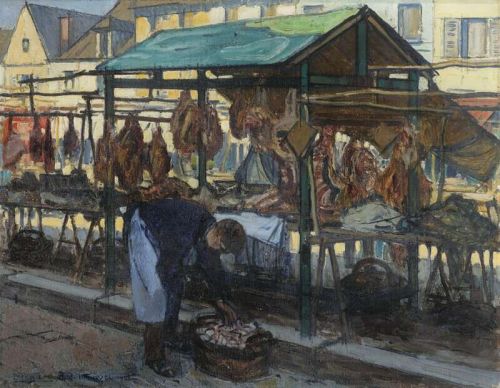 Boutet De Monvel Bernard Meat Market canvas print
