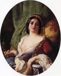 Boutibonne Charles Edouard Eine junge Frau aus Smyrna Ca. Leinwanddruck von 1847