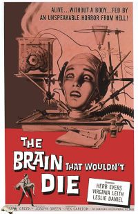 Brain That Wouldnt Die 1962 Movie Poster canvas print