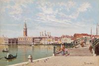 Brandeis Antonietta A Bridge In Venice Saint Mark S Basilica In The Distance