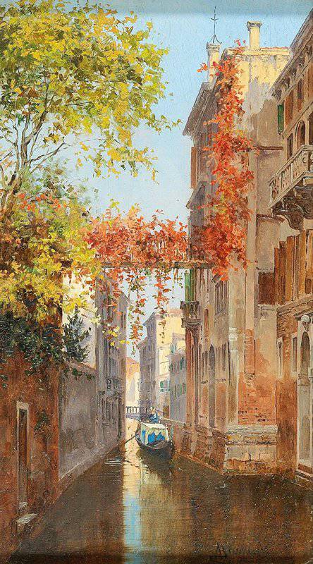 Brandeis Antonietta A Canal In Venice With View Of Palazzo Albrizzi canvas print