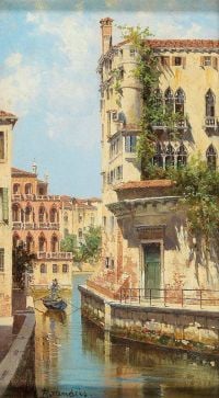 Palazzo Rocca의 뒷면이 보이는 베니스의 Brandeis Antonietta 운하