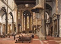 Brandeis Antonietta The Interior Of Santa Croce Florence canvas print