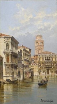 Brandeis Antonietta Venice A View Of The Grand Canal Coming From Piazza San Marco Towards Palazzo Balbi canvas print