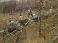 Brangwyn Frank Bark Stripping 1887 Leinwanddruck