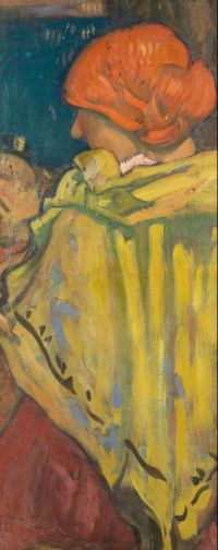 Brangwyn Frank Woman With A Yellow Cape Leinwanddruck