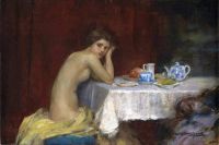 Breakspeare William Arthur Nude At A Table canvas print