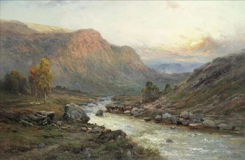 Breanski Sr Alfred De A Mountain Stream Near canvas print