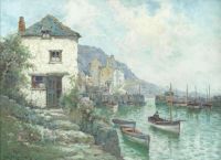 Breanski Sr Alfred De In The Harbour Polperro canvas print