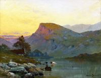 Breanski Sr Alfred De Nantile Lake North Wales canvas print