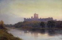 Breanski Sr Alfred De Windsor Castle At Sunset