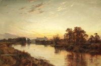 Breanski Sr Alfred De Windsor Castle From The Thames At Sunset canvas print