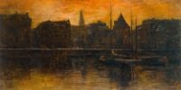 Breitner George Hendrik Blick auf die Prins Hendrikkade mit dem Schreierstoren Amsterdam 1887