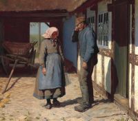 Brendekilde Hans Andersen A Meeting In The Courtyard 1882 canvas print