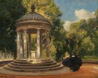 Brendekilde Hans Andersen A Nun With Her Students In The Borghese Park In Rome 1922