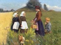 Brendekilde Hans Andersen A Summer Day In The Meadow 1885 canvas print