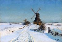 Brendekilde Hans Andersen A Windmill canvas print
