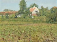 Brendekilde Hans Andersen By A Farm On A Summer Day canvas print
