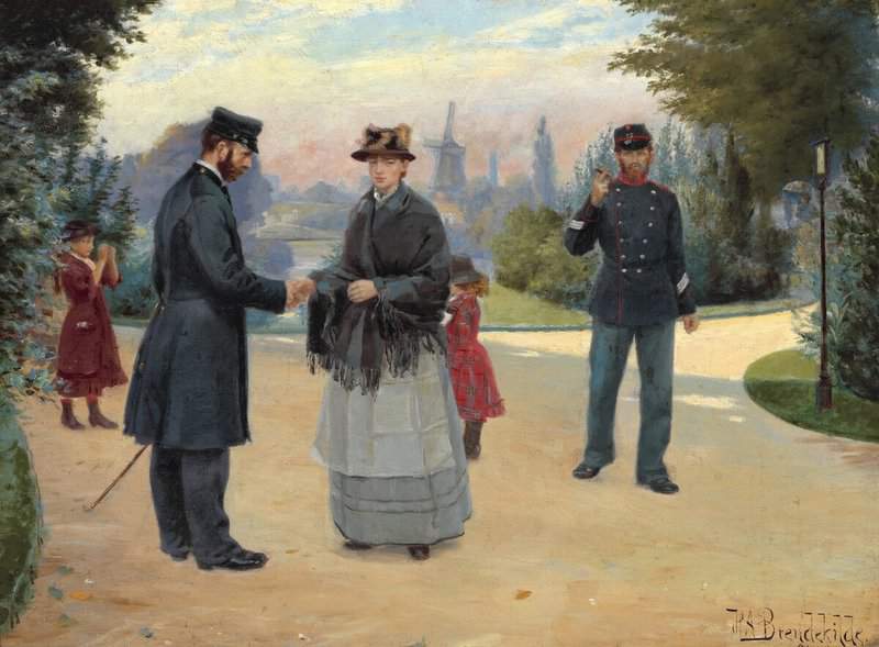 Brendekilde Hans Andersen M De I Rstedparken. A Rendez Vous In Rstedsparken Copenhagen 1884 canvas print