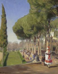Brendekilde Hans Andersen Sommertag Villa Borghese Rom 1922