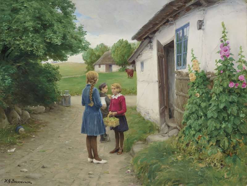 Brendekilde Hans Andersen The Farmer S Children canvas print