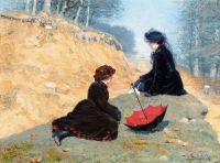 Brendekilde Hans Andersen Two Girls On A Path canvas print