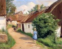여름의 Brendekilde Hans Andersen 마을 풍경