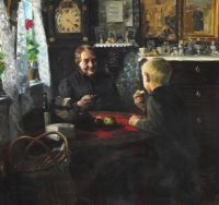 Brendekilde Hans Andersen Visiting Grandmother canvas print