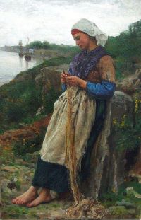 Breton Jules A Fisherman S Daughter 1876 canvas print