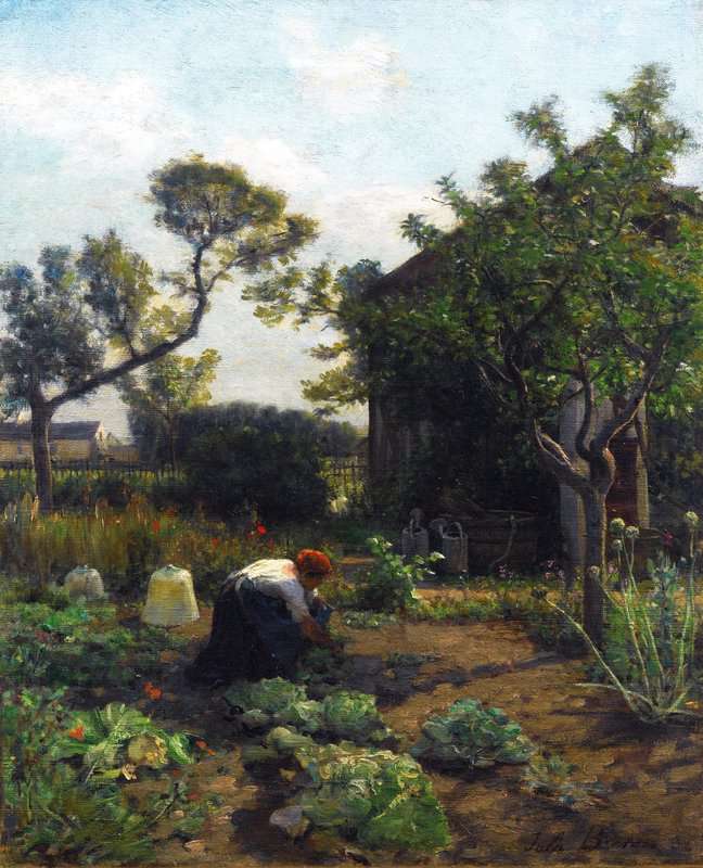 Breton Jules A Young Woman In The Artist S Garden Courrieres 1862 canvas print